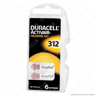 Duracell Activair Misura 312 - Blister 6 Batterie per Protesi