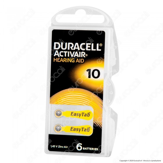 Duracell Activair Misura 10 - Blister 6 Batterie per Protesi Acustiche Duracell Activair Misura 10 - Blister 6 Batterie per Protesi Acustiche