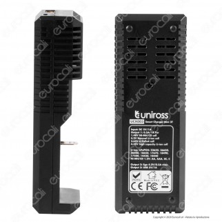 Uniross Caricabatterie Mini 3T AA / AAA / C / SC per Pile NiMH / NiCD