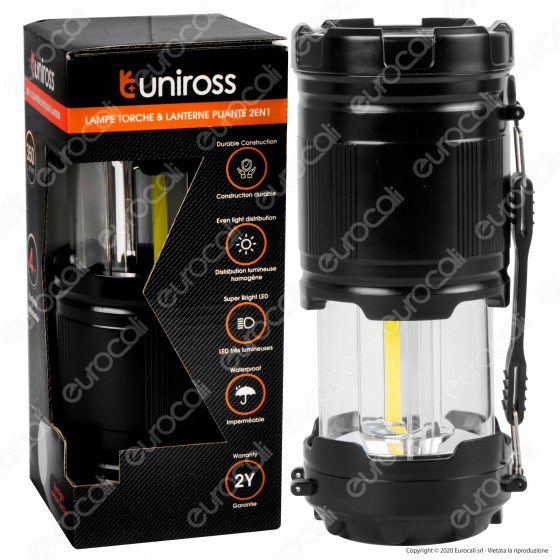 Uniross Torcia Torchlight LED COB 3W Luminosa a Doppia Funzione con Uniross Torcia Torchlight LED COB 3W Luminosa a Doppia Funzione con