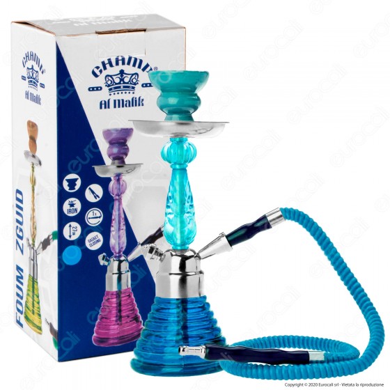 Champ Al Malik Foum Zguid Narghilè in Vetro Lavorato Azzurro mod. Champ Al Malik Foum Zguid Narghilè in Vetro Lavorato Azzurro mod.
