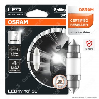 Osram LEDriving Lampadina LED SV8.5-8 da Interno 0,6W C5W 36mm - mod.