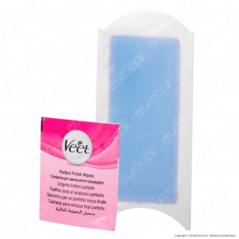 Veet Strisce Depilatorie Corpo Easy Gelwax Technology per Pelli Sensibili - Confezione 16pz