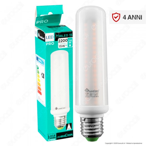 Marino Cristal Serie PRO Lampadina LED E27 15W Tubolar T42 - mod. Marino Cristal Serie PRO Lampadina LED E27 15W Tubolar T42 - mod.
