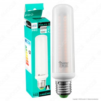 Marino Cristal Serie PRO Lampadina LED E27 15W Tubolar T42 - mod.