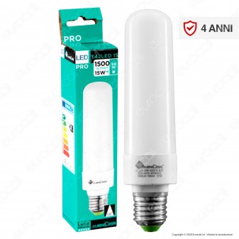 Marino Cristal Serie PRO Lampadina LED E27 15W Tubolar T38 - mod.