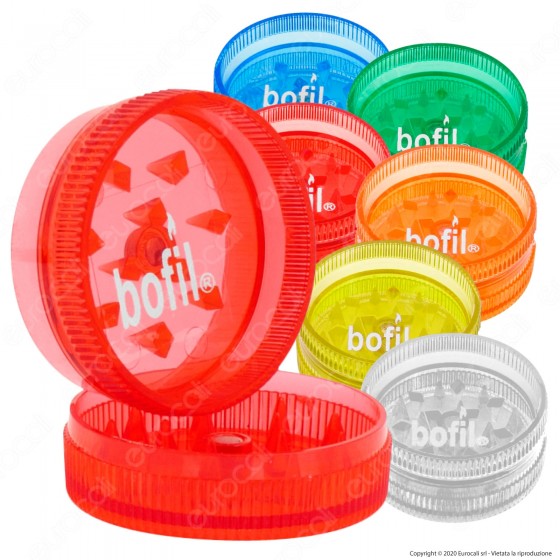 Mini Grinder Tritatabacco Bofil Tiny 2 Parti in Plastica Trasparente Mini Grinder Tritatabacco Bofil Tiny 2 Parti in Plastica Trasparente