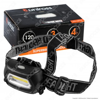 Uniross Ultralite Torcia Frontale Headlight COB 3W Ultra Luminosa 3