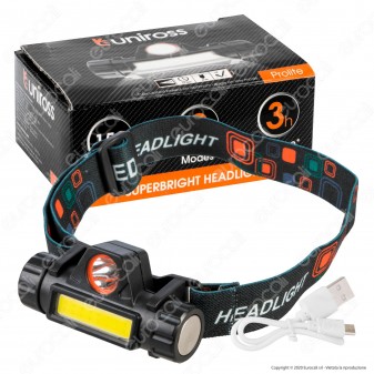 Uniross Prolite Torcia Frontale Headlight LED COB 3W Ultra Luminosa 2