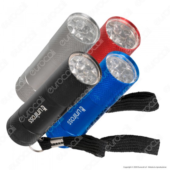 Uniross Torcia LED 9W Tascabile in Alluminio a Batterie AAA Uniross Torcia LED 9W Tascabile in Alluminio a Batterie AAA