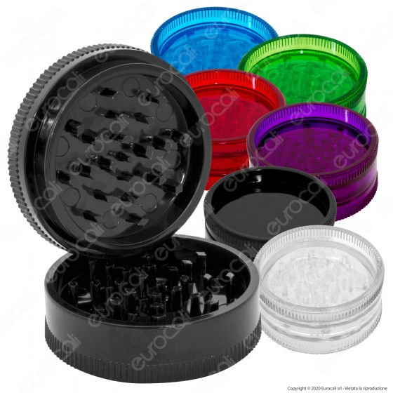 Grinder Tritatabacco 2 Parti in Plastica Trasparente Grinder Tritatabacco 2 Parti in Plastica Trasparente
