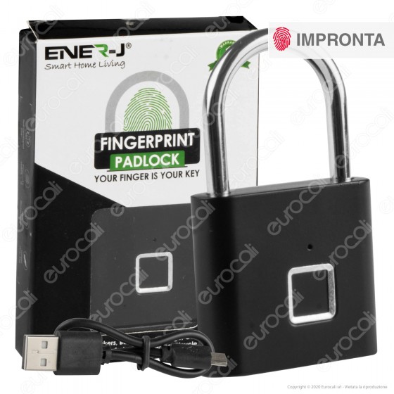 Ener-J Fingerprint Padlock Lucchetto Sbloccabile con Impronta Ener-J Fingerprint Padlock Lucchetto Sbloccabile con Impronta