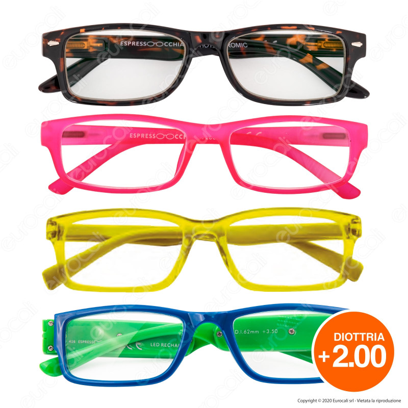 Occhiali da Lettura Diottria +2.00 con Astuccio Epressoocchiali