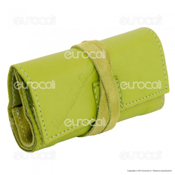 Il Morello Pocket Mini Portatabacco in Vera Pelle Colore Verde Il Morello Pocket Mini Portatabacco in Vera Pelle Colore Verde