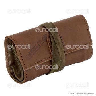 Il Morello Pocket Mini Portatabacco in Vera Pelle Colore Marrone e