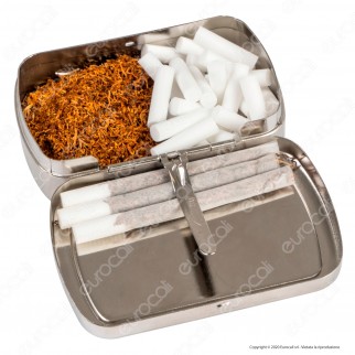 Atomic Portatabacco in Metallo Cromato Spazzolato con 3 Fantasie in