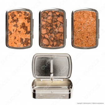 Atomic Portatabacco in Metallo Cromato Spazzolato con 3 Fantasie in