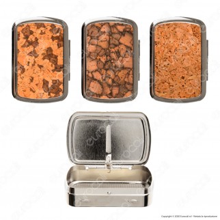 Atomic Portatabacco in Metallo Cromato Spazzolato con 3 Fantasie in