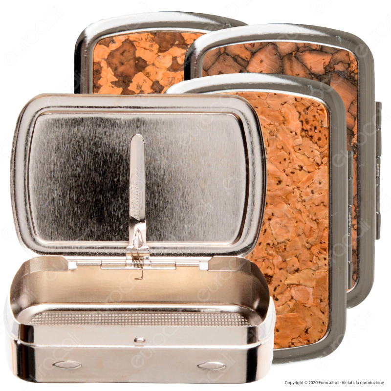 Atomic Portatabacco in Metallo Cromato Spazzolato con 3 Fantasie in