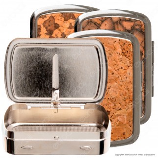 Atomic Portatabacco in Metallo Cromato Spazzolato con 3 Fantasie in