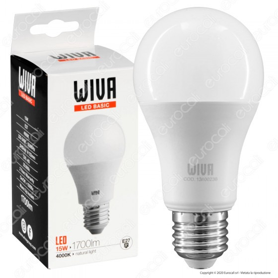 Wiva Lampadina LED E27 15W Bulb A60 - mod. 12100237 / 12100238 / 12100239 