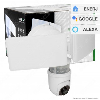 Ener-J Smart Faretto LED 30W con Telecamera di Sicurezza Wi-Fi 1080p