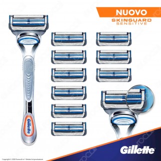 Gillette SkinGuard Sensitive Rasoio Pelli Sensibili Uomo con 10