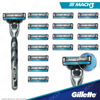 Gillette Mach3 Rasoio Uomo con 16 Lamette di Ricarica [TERMINATO]
