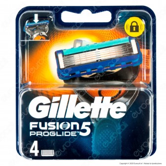 Gillette Fusion Proglide 5 Ricarica di 4 Testine Lamette per Tutti i