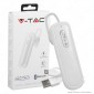 V-Tac VT-6700 Auricolare Bluetooth Headset Colore Bianco - SKU 7701