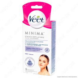Veet Minima Strisce Depilatorie per il Viso - 3 Confezioni da 16 pezzi