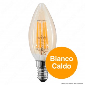 Wiva Antique Lampadina LED Filament WIRELED E14 4W Candela Ambrata
