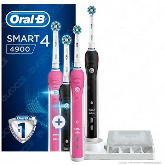 Oral B Spazzolini Elettrici Ricaricabili Smart 4 4900 Confezione Bipacco da 2