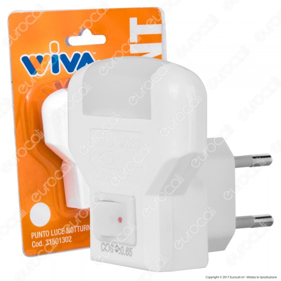 Wiva Punto Luce Notturno LED Point con Interruttore Luce Rossa - mod. Wiva Punto Luce Notturno LED Point con Interruttore Luce Rossa - mod.