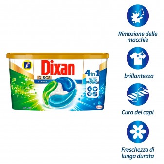Dixan Discs Classico 4in1 Detersivo per Lavatrice - Confezione da 25