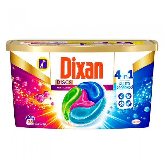 Dixan Discs Multicolor 4in1 Detersivo per Lavatrice - Confezione da Dixan Discs Multicolor 4in1 Detersivo per Lavatrice - Confezione da
