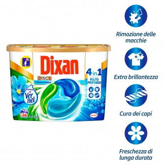 Dixan Discs Fresh Power 4in1 Detersivo per Lavatrice Freschezza