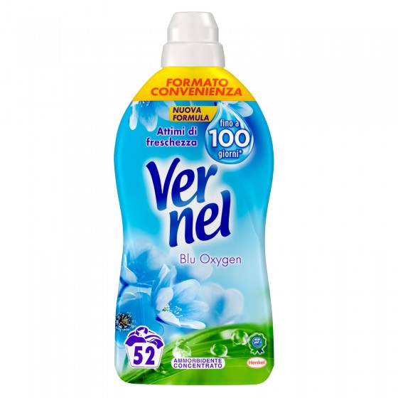 Vernel Ammorbidente Liquido Concentrato per Lavatrice con Profumo Blu Vernel Ammorbidente Liquido Concentrato per Lavatrice con Profumo Blu