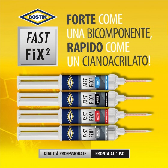 Colla adesivo bicomponente bostik fast fix² liquid metal 10 grammi