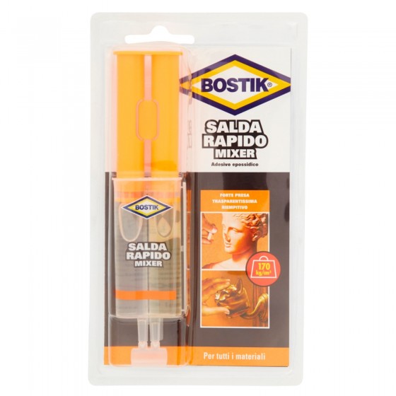 Bostik Salda Rapido Mixer Adesivo Epossidico con Stantuffo - Flacone Bostik Salda Rapido Mixer Adesivo Epossidico con Stantuffo - Flacone
