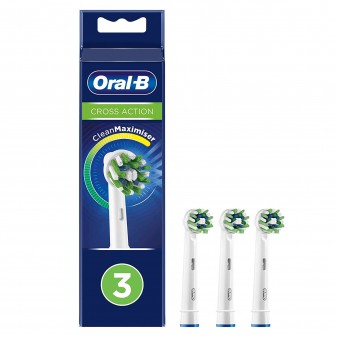 Oral-B CrossAction Testine di Ricambio per Spazzolino Elettrico - Confezione da 3 testine