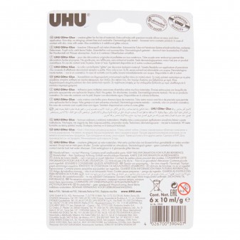 UHU Glitter Glue Original Colla a Penna - Blister da 6 Tubetti