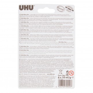 UHU Glitter Glue Original Colla a Penna - Blister da 6 Tubetti