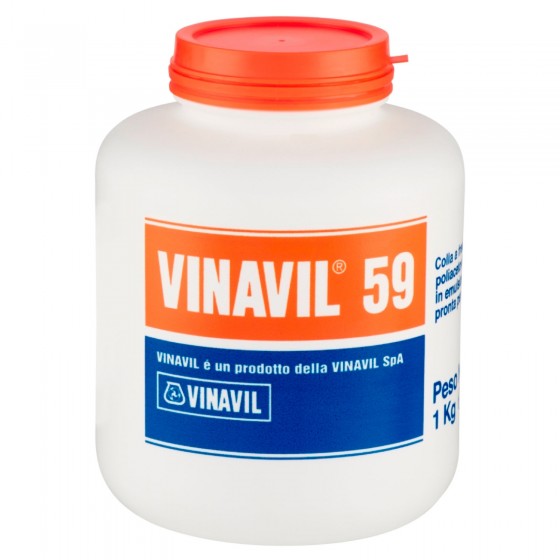 Vinavil 59 Adesivo Universale Colla Vinilica Media Viscosità Trasparente - Barattolo da 1Kg