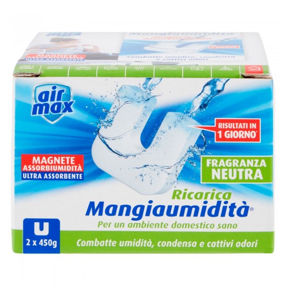 Air Max Magnete Ricarica Mangia Umidità per Air Max Moisture Absorber -  Confezione con 2 Tabs da 450g