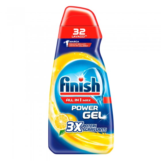 Finish PowerGel Tutto in 1 Max al Limone per Lavastoviglie - Flacone Finish PowerGel Tutto in 1 Max al Limone per Lavastoviglie - Flacone