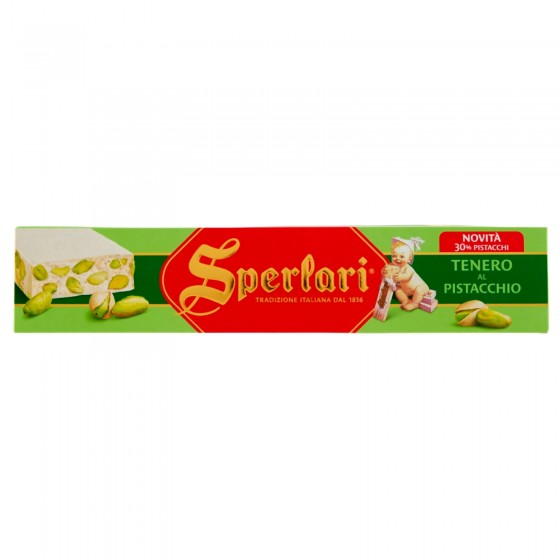 Sperlari Torrone Tenero al Pistacchio Senza Glutine da 200g Sperlari Torrone Tenero al Pistacchio Senza Glutine da 200g