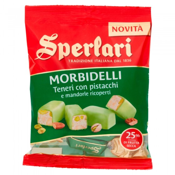 Sperlari Torroncini Morbidelli Teneri con Pistacchi e Mandorle Sperlari Torroncini Morbidelli Teneri con Pistacchi e Mandorle