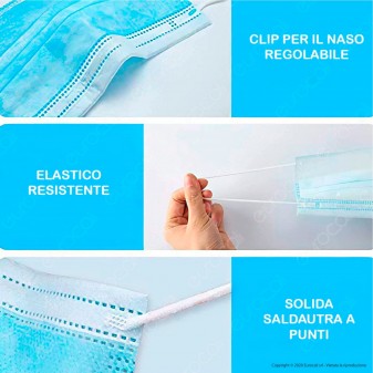 Sicura Protection 50 Mascherine Chirurgiche Monouso Filtranti Tipo II