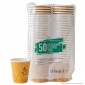 Immagine 1 - 50 Bicchierini in Carta Biodegradabile Compostabile Colore Avana per